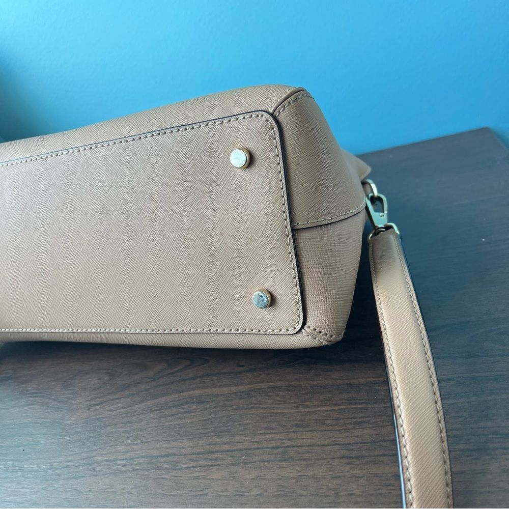 KATE SPADE Nichols Jackson Street Reiley Dome Tan Satchel Tote Crossbody Cameron - Picture 8 of 12
